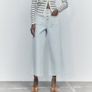 Zara High Waisted Crop Jeans